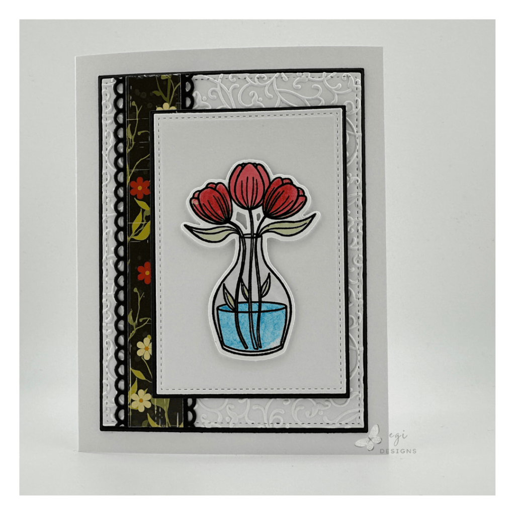 gina k designs sending flowers stamp set watercolored vase