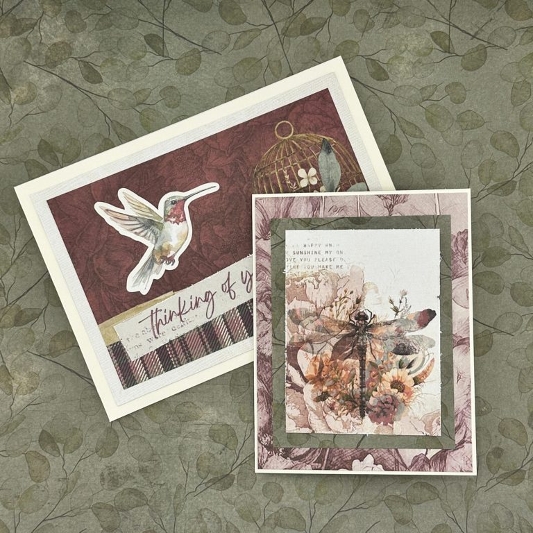 Making Two Cards with the Photoplay Midnight Garden Collection Pack, A2 and 5×7″