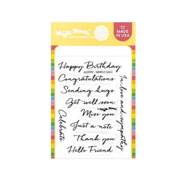 waffle flower simply said stamp set