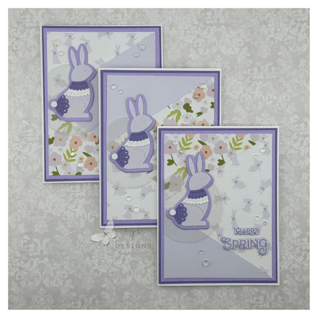 three easter or spring cards using stack cut shuffle technique scrapbook.com cottontail paper simon says stamp blessings at easter