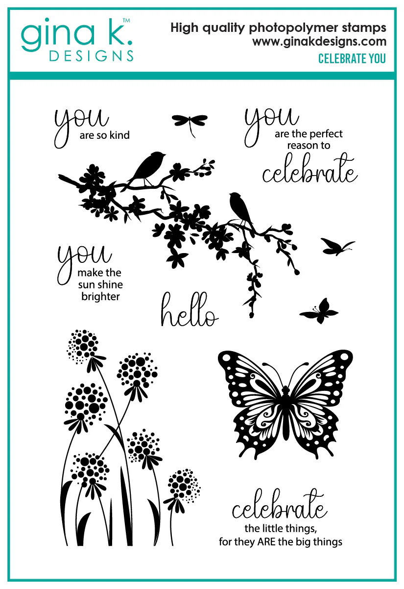 gina k designs celebrate you stamp and die set