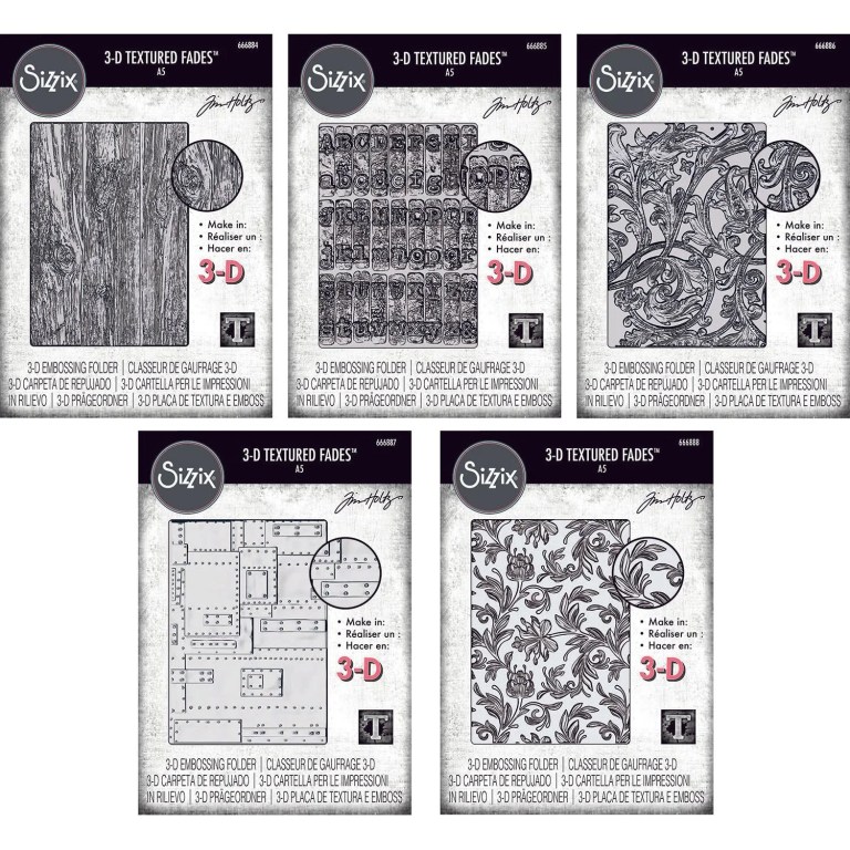 Tim Holtz NEW A5 Embossing Folders!