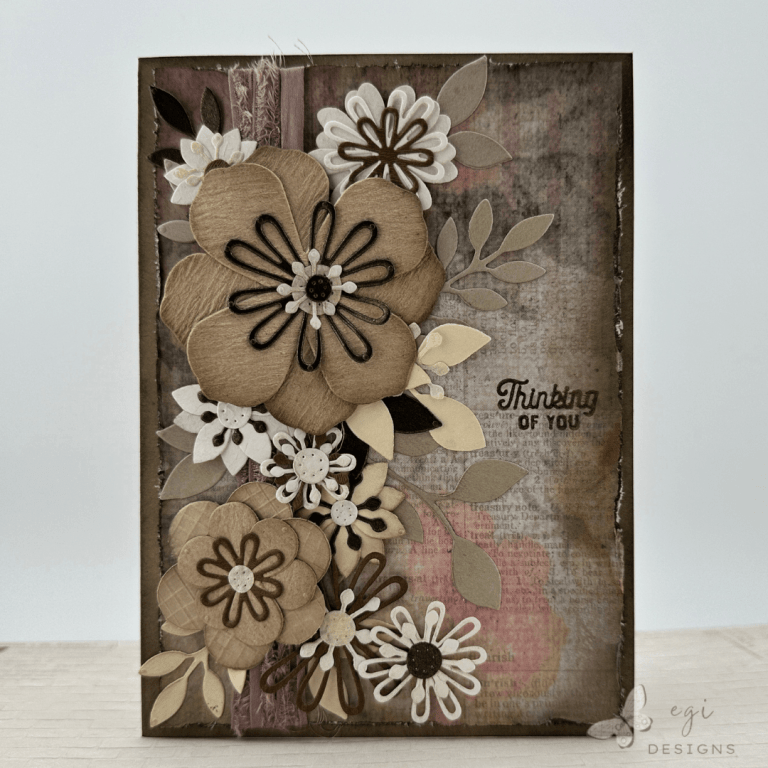 Concord & 9th Vintage Card with Paper Posy Dies
