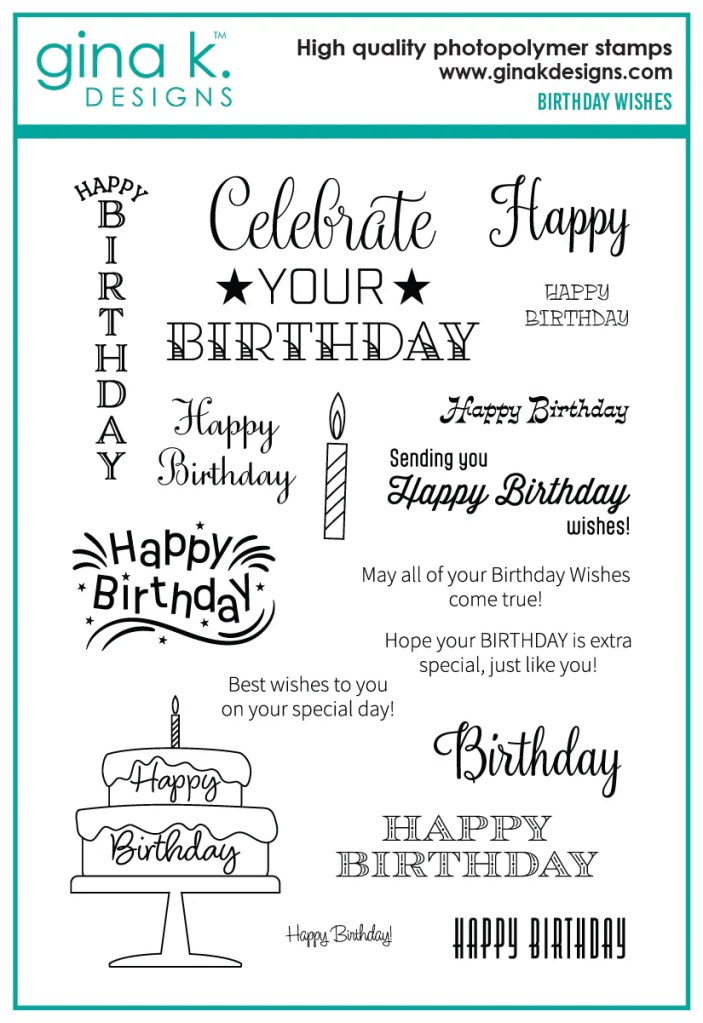 photo of Gina K Designs Birthday Wishes Stamp Set