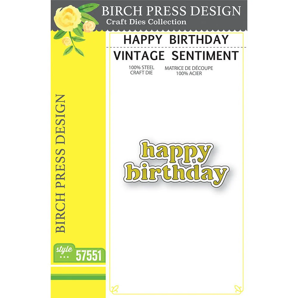 photo of birch press designs happy birthday vintage sentiment die