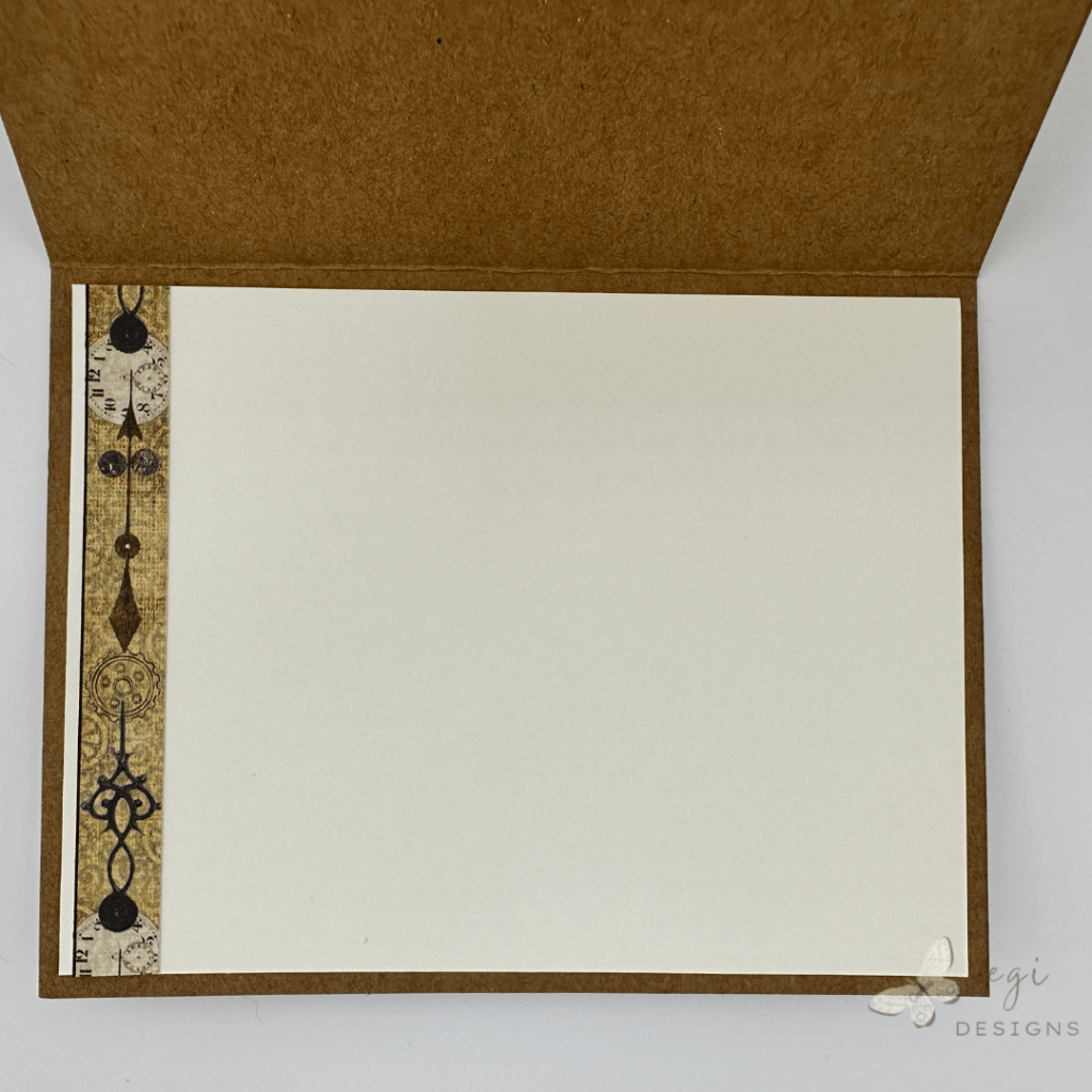 photo of the inside of a card using a border cut-apart from the steampunk for everyone collection