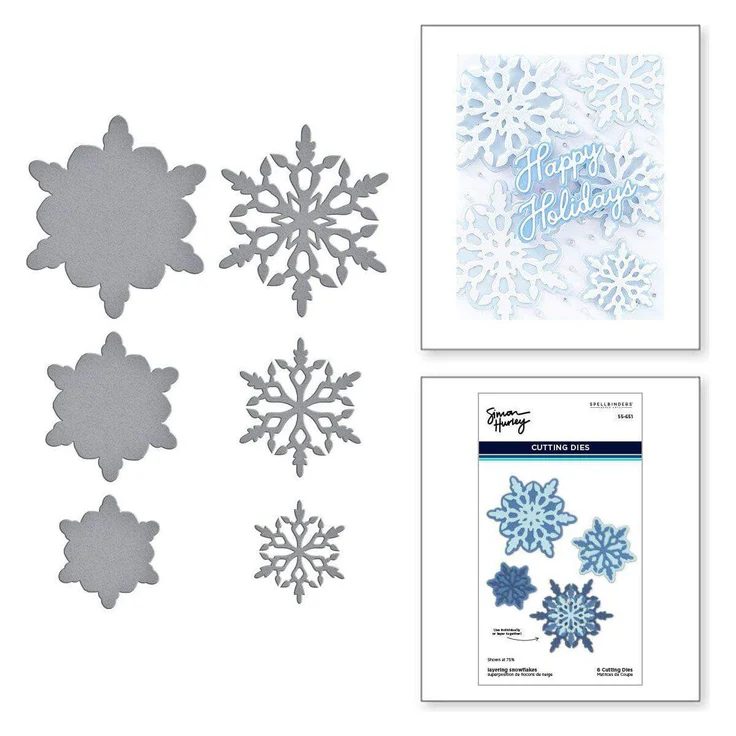 photo of spellbinders latering snowflakes die set from simon hurley