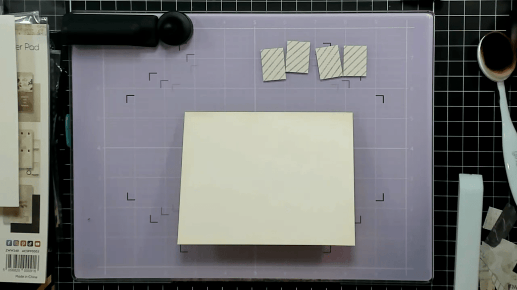 photo of Card Base and Small Rectangle Pieces ready for assembly