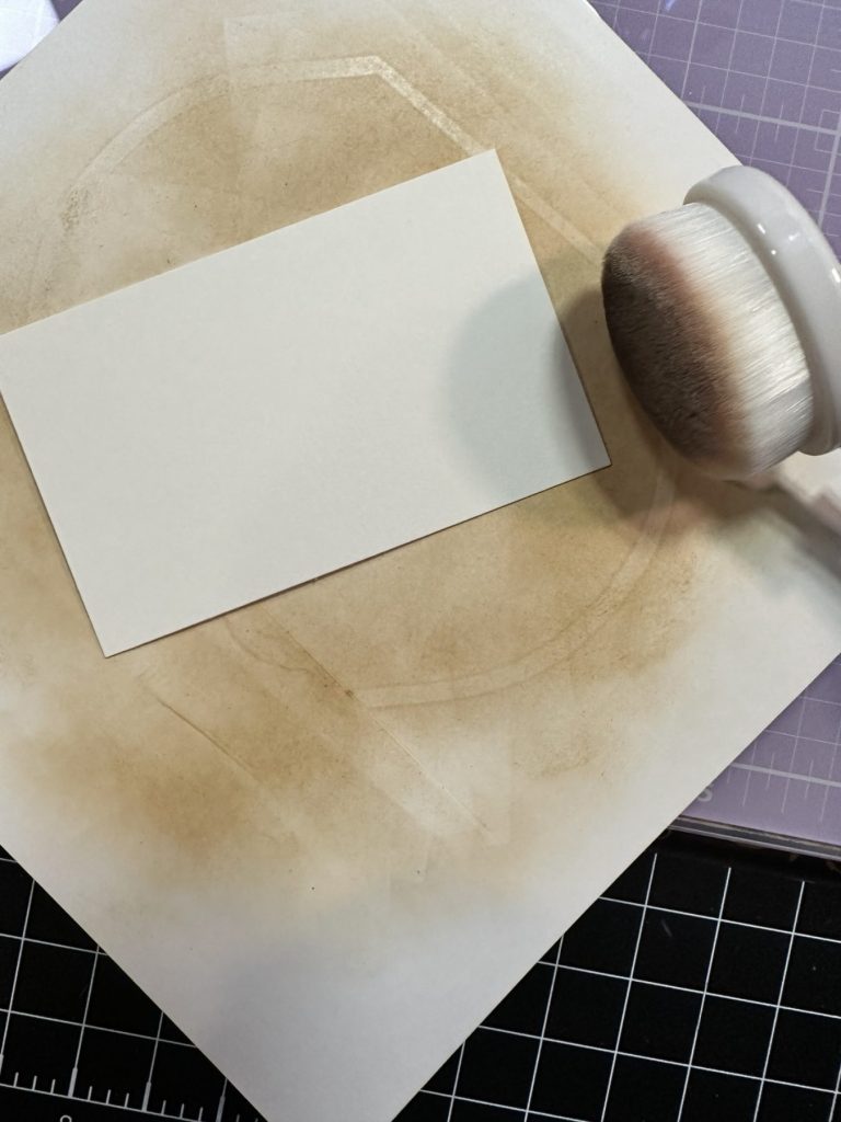 photo of ink blending the edges using distress ink in vintage photo
