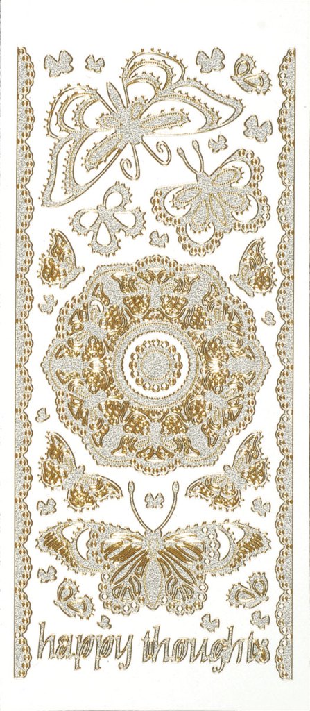 photo of Lacy Gold Pearl Butterfly Dazzle Stickers from paper wishes