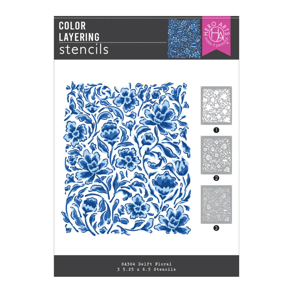photo of Hero Arts Delft Layering Stencil Set