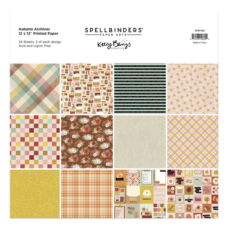 photo of Spellbinders Autumn Archives 12x12" Printed Paper