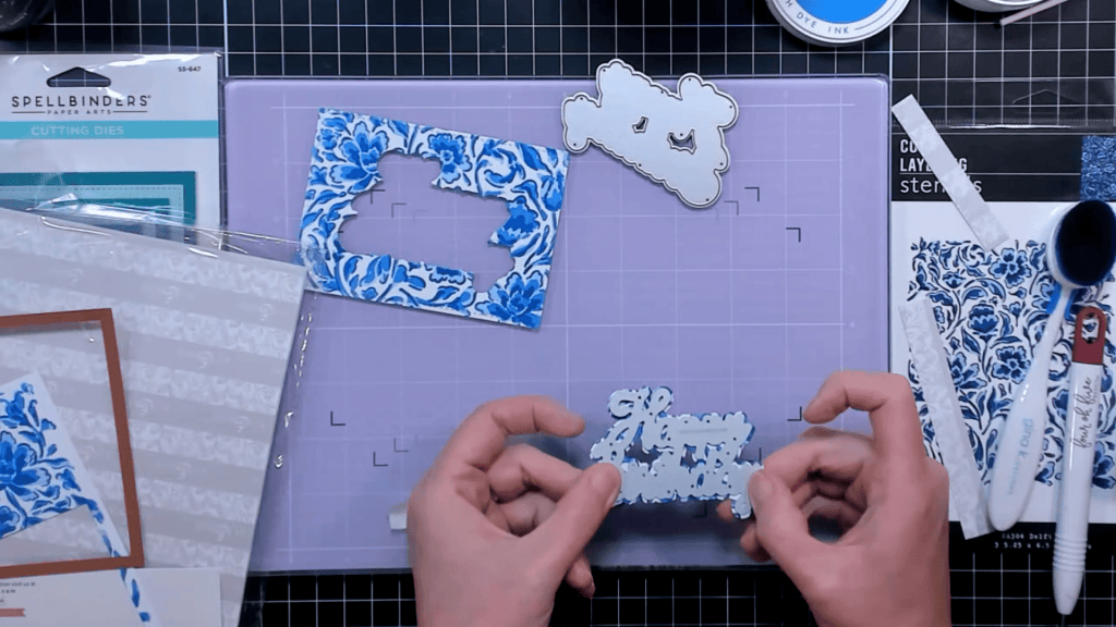 photo of Detail Word Die Layered on Shadow Die Cut