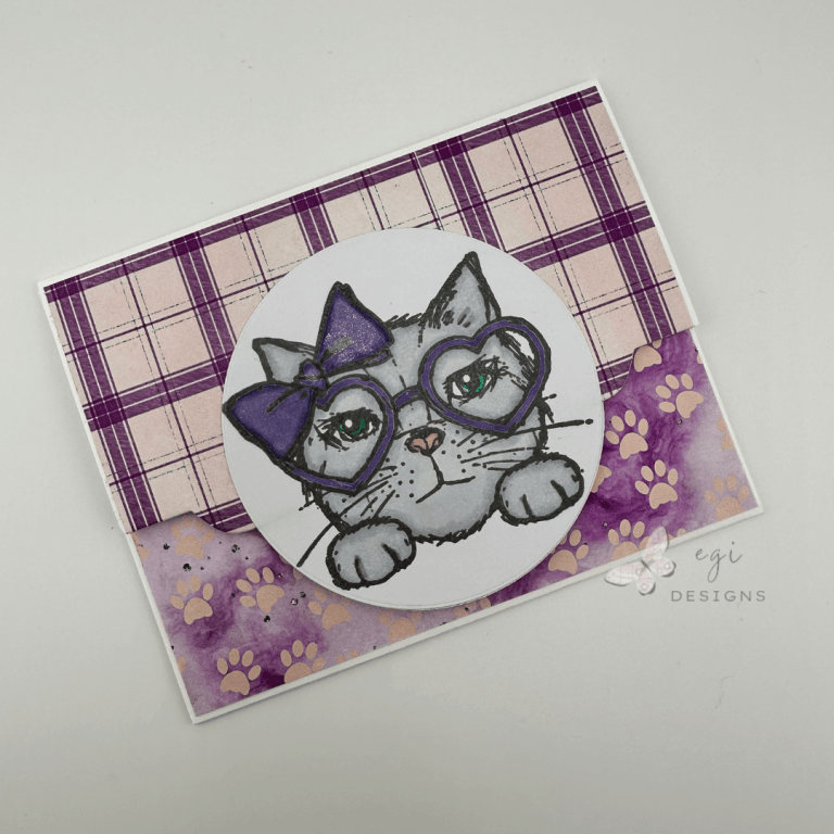 Fun and Easy Cat Folio Card with a Magnetic Closure