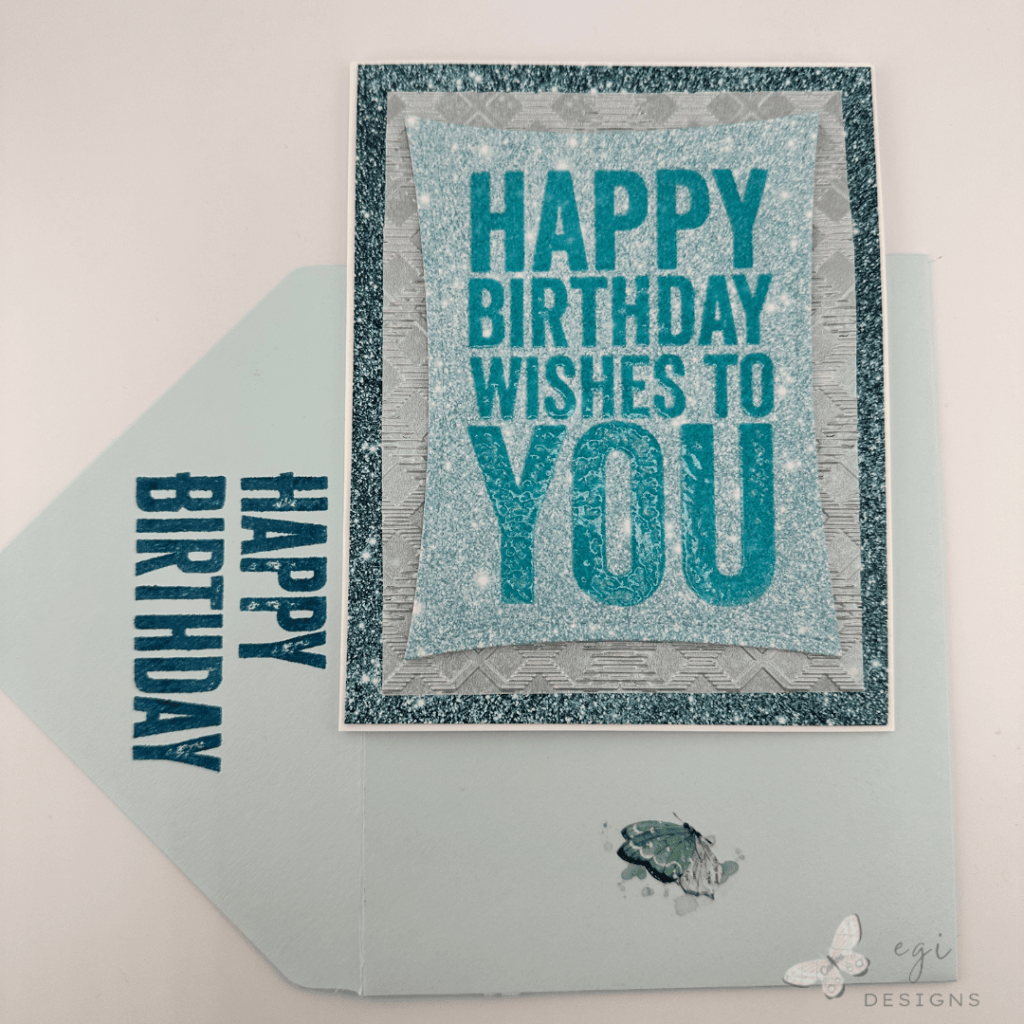 photo of Finished Birthday Card and Envelope