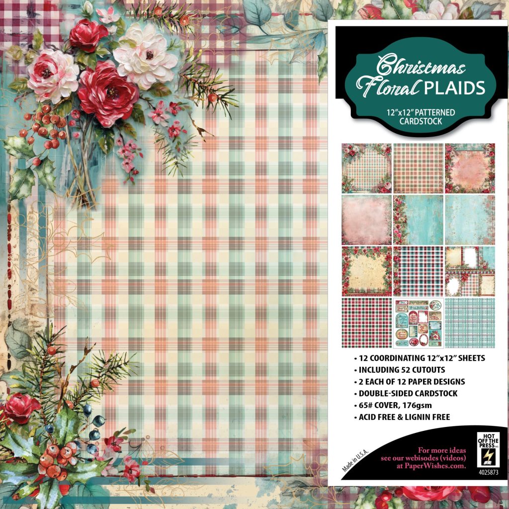 photo of paper wishes Christmas Floral Plaids 12x12" Patterned Paper