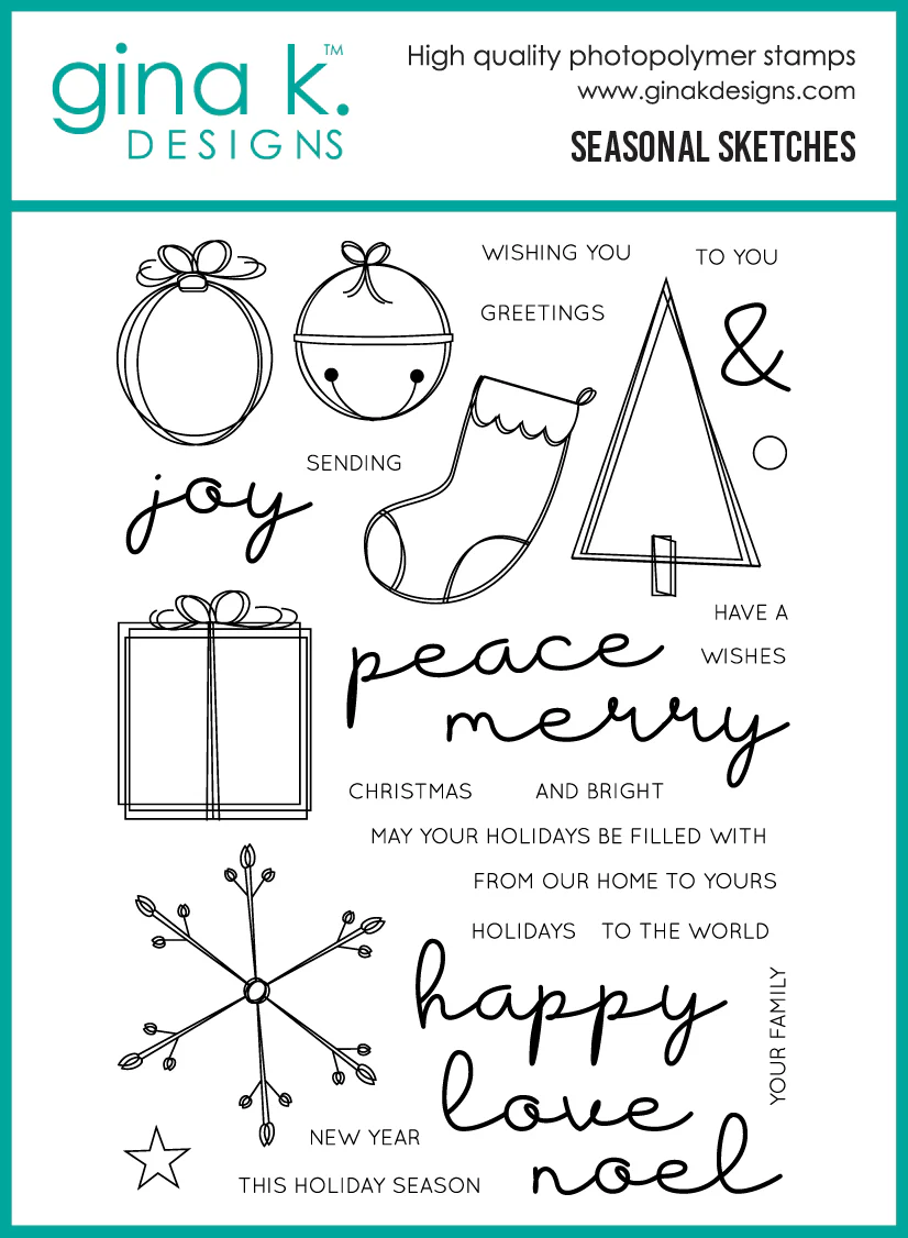 photo of Gina K Designs Seasonal Sketches Stamp Set