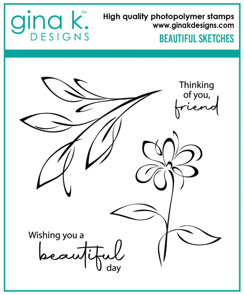 photo of Gina K Designs Beautiful Sketches Stamp Set