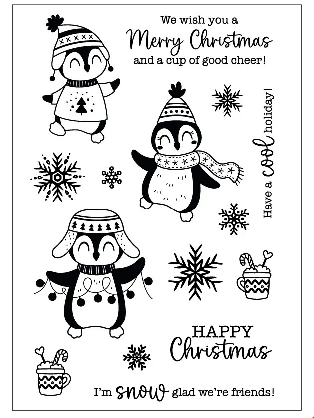 photo of Gina K Designs Festive Penguins Stamp Set