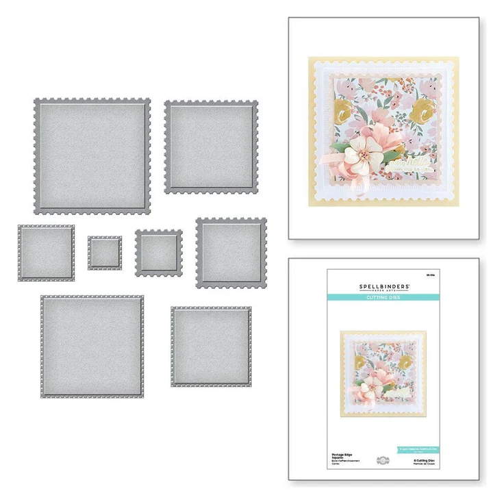 photo of Spellbinders Postage Edge Squares Die Set