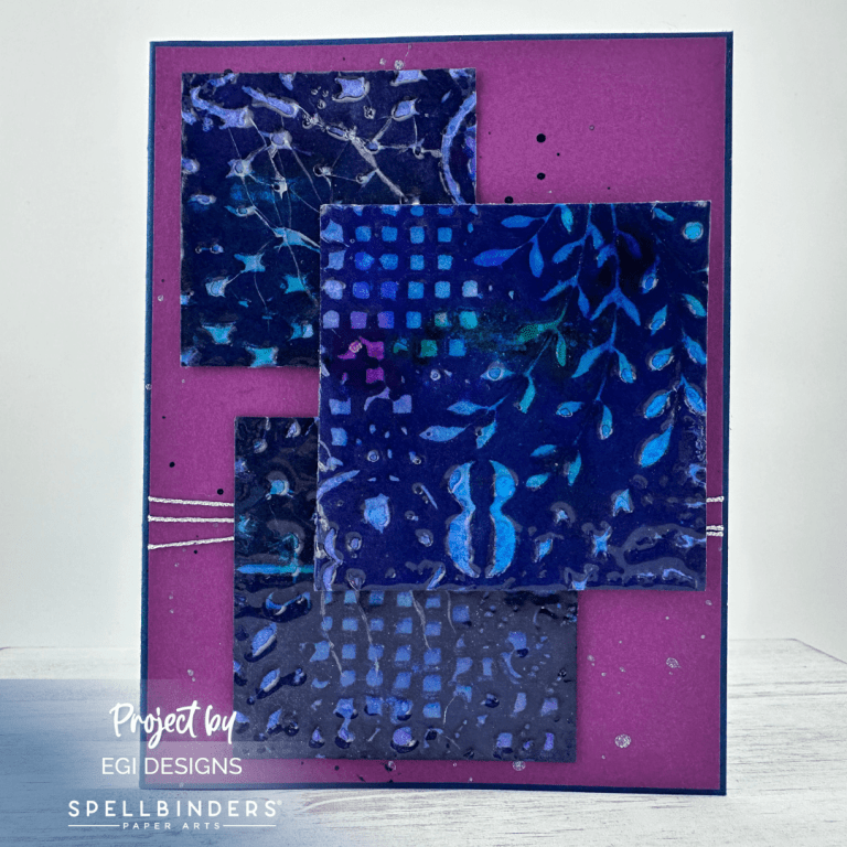 Blackout Technique Fun using an Embossing Folder and Shimmer Powders