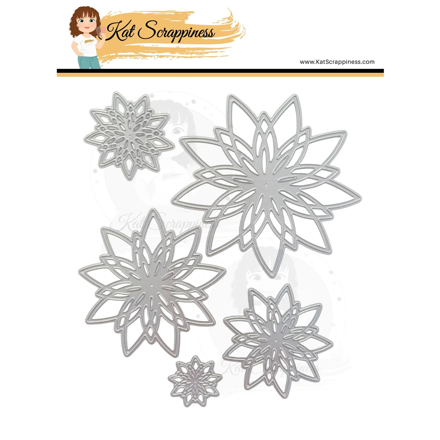 photo of Kat Scrappiness Fine Line Flowers Die Set