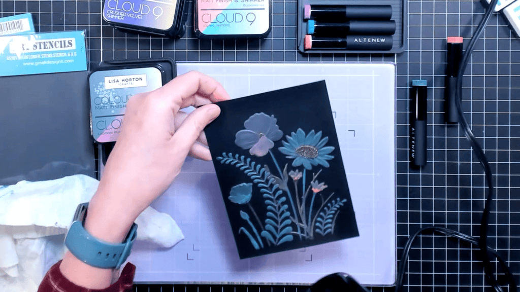 photo of Finished Stenciling of Wildflower stems