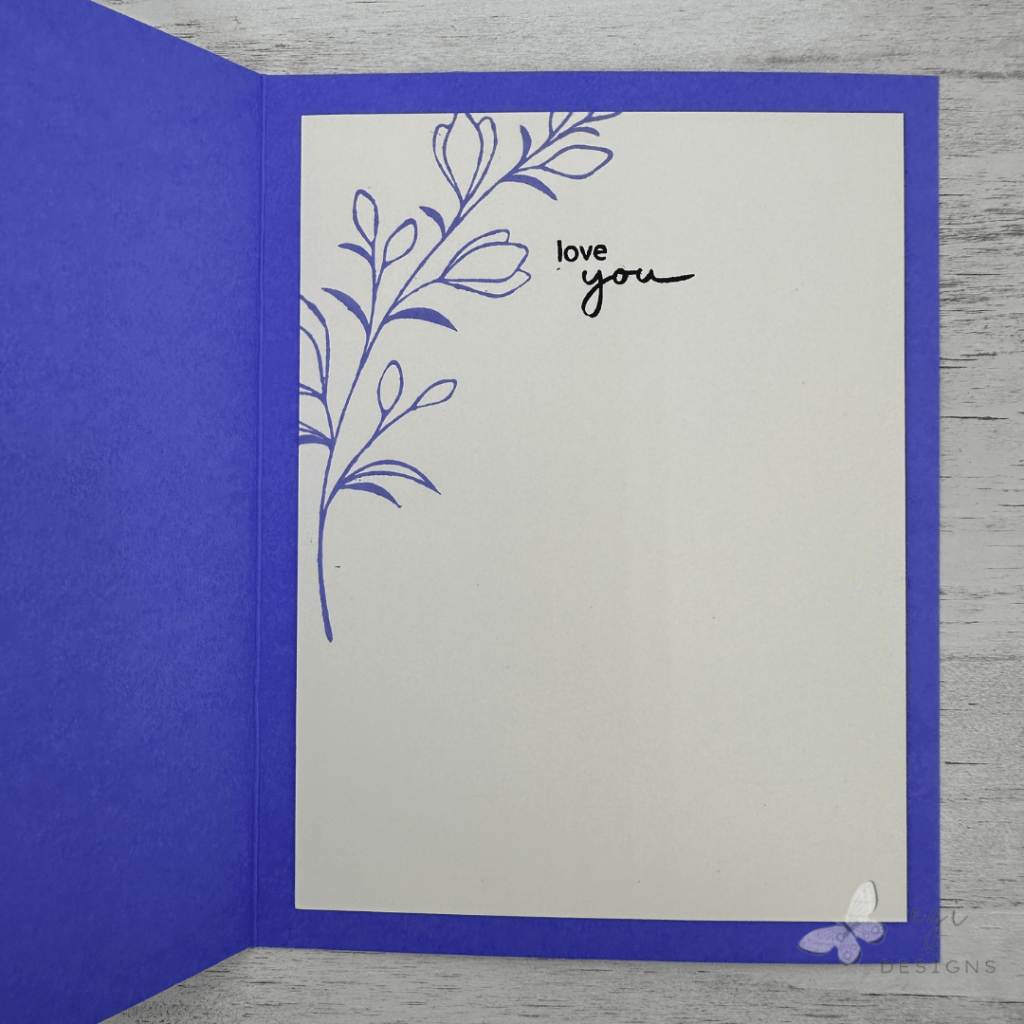 photo of Finished Inside of Card using Gina K Designs Delicate Flowers Stamp Set
