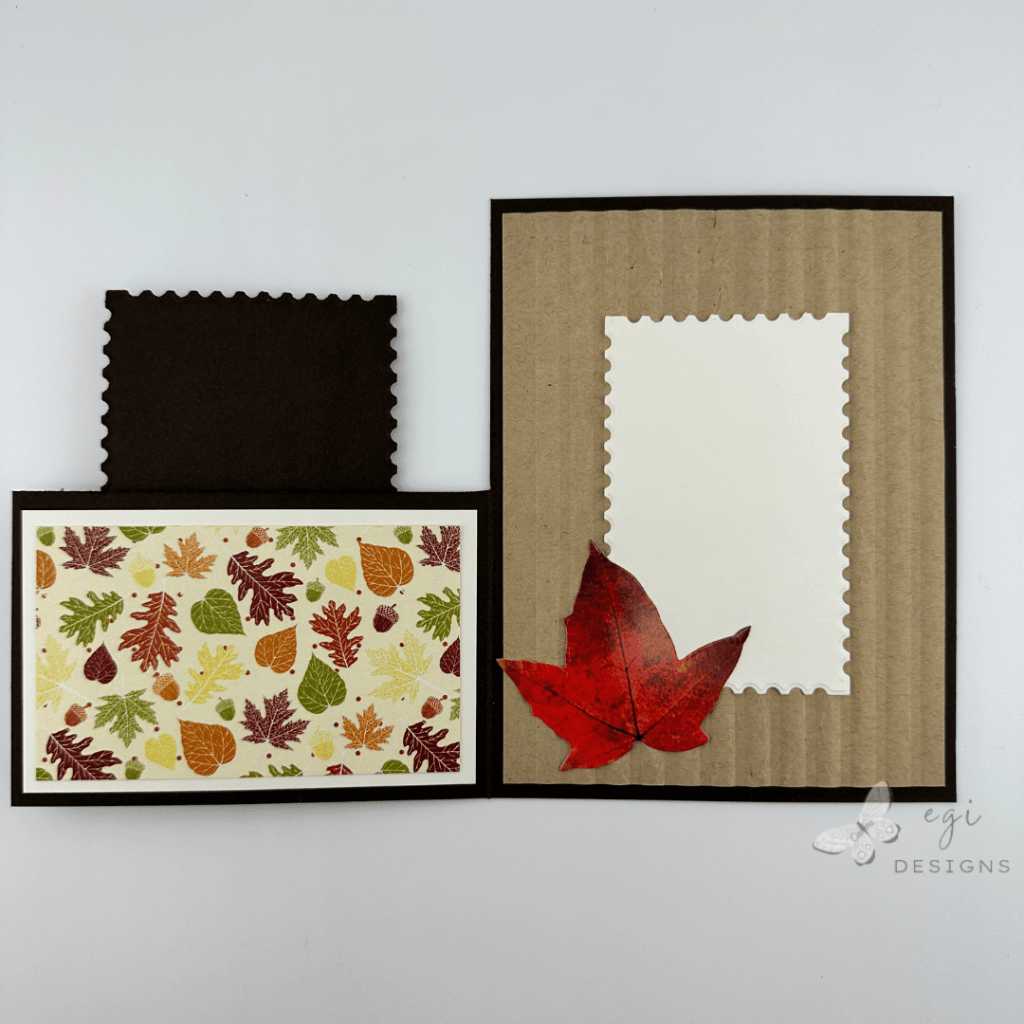 photo of Inside of Fall-themed Half Door Card 