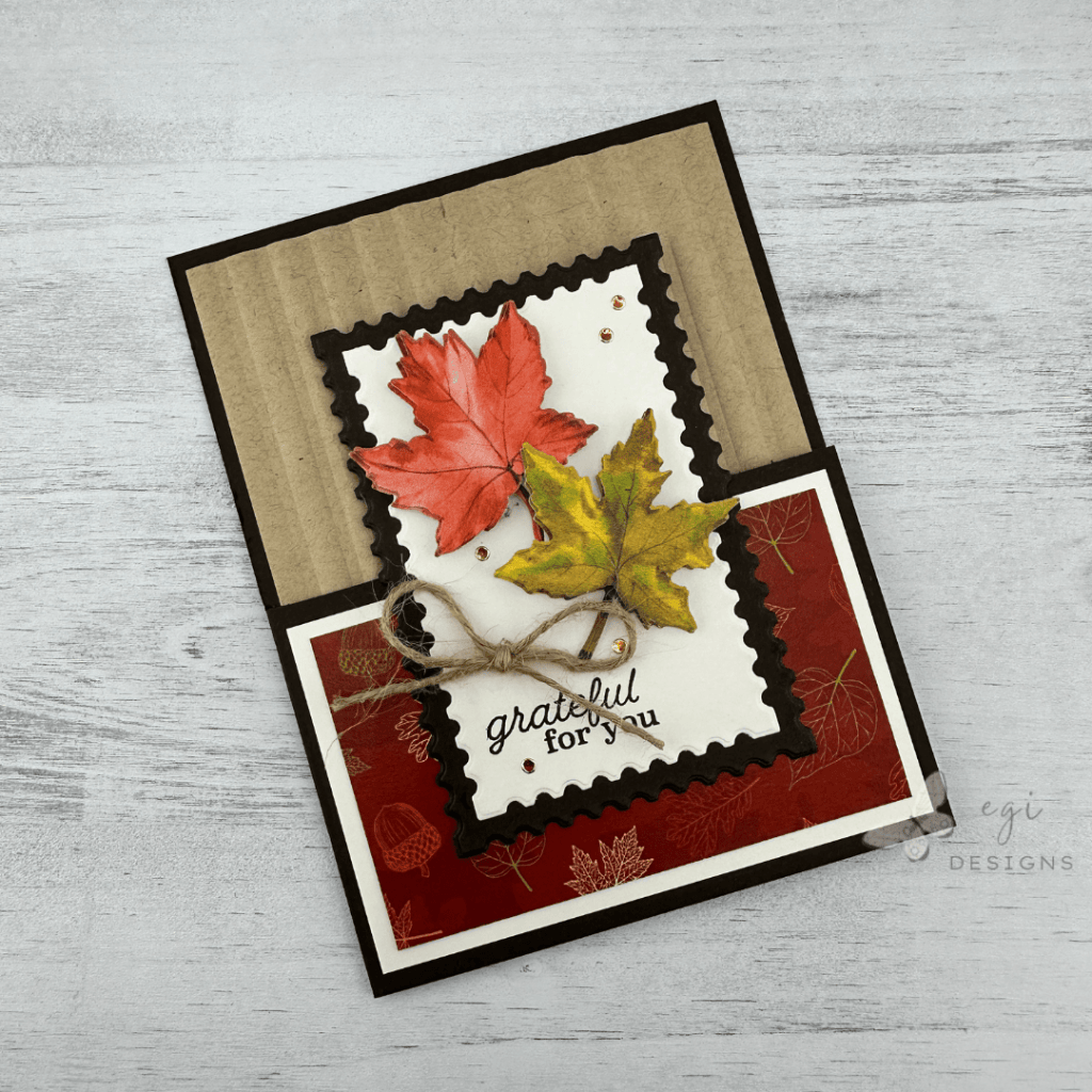 photo of Front of Fall-themed Half Door Card 