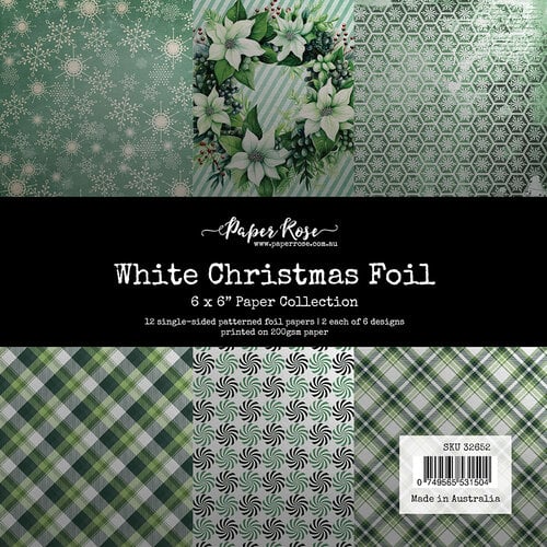 photo of Paper Rose White Christmas Foil 6x6" Paper Pack