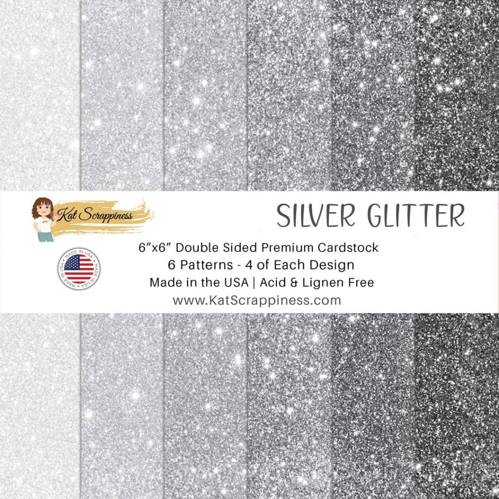 photo of Kat Scrappiness Silver Faux Glitter Paper