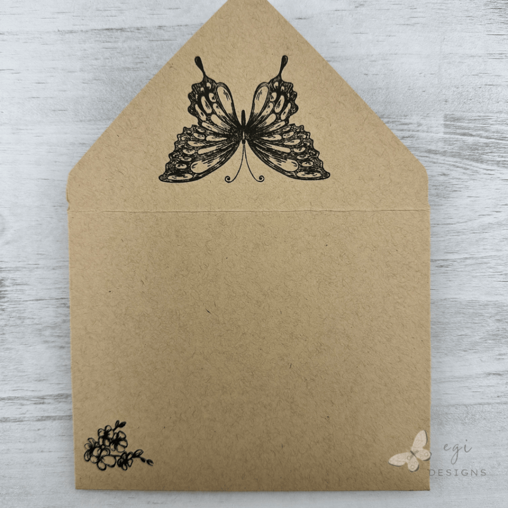 photo of Sympathy Card Envelope Stamped with Gina K Designs Vintage Summer Stamp Set