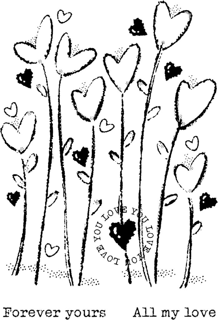 photo of Woodware Wild Hearts Stamp Set
