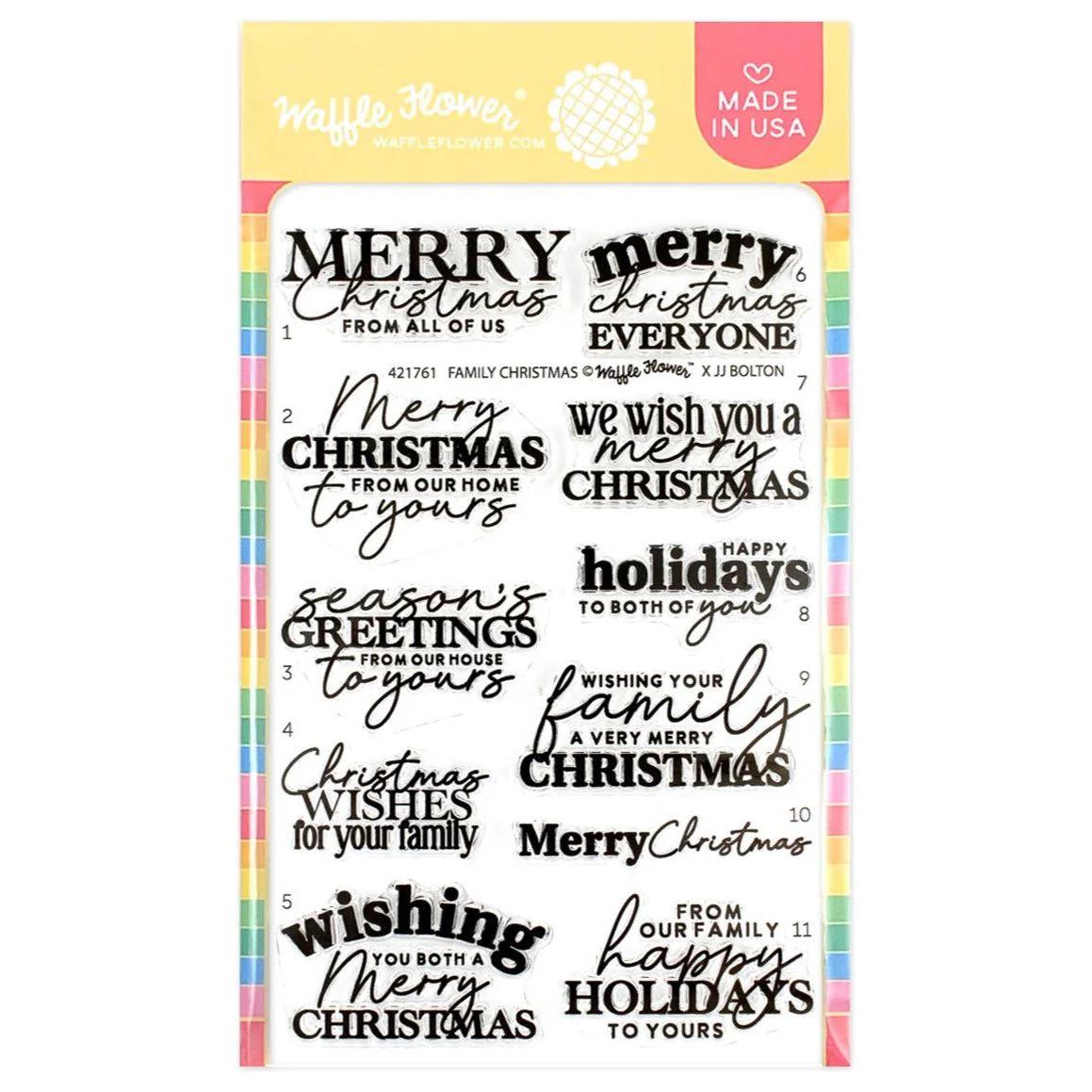 photo of Waffle Flower Family Christmas Sentiments Stamp Set