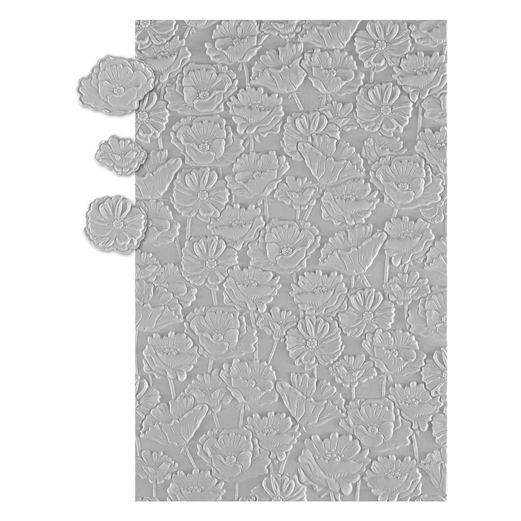 photo of Spellbinders Field of Poppies Embossing Folder