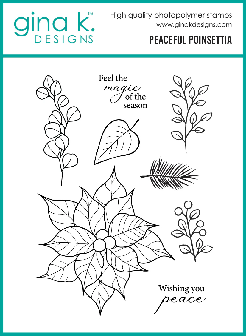 photo of Gina K Designs Peaceful Poinsettia Stamp Set