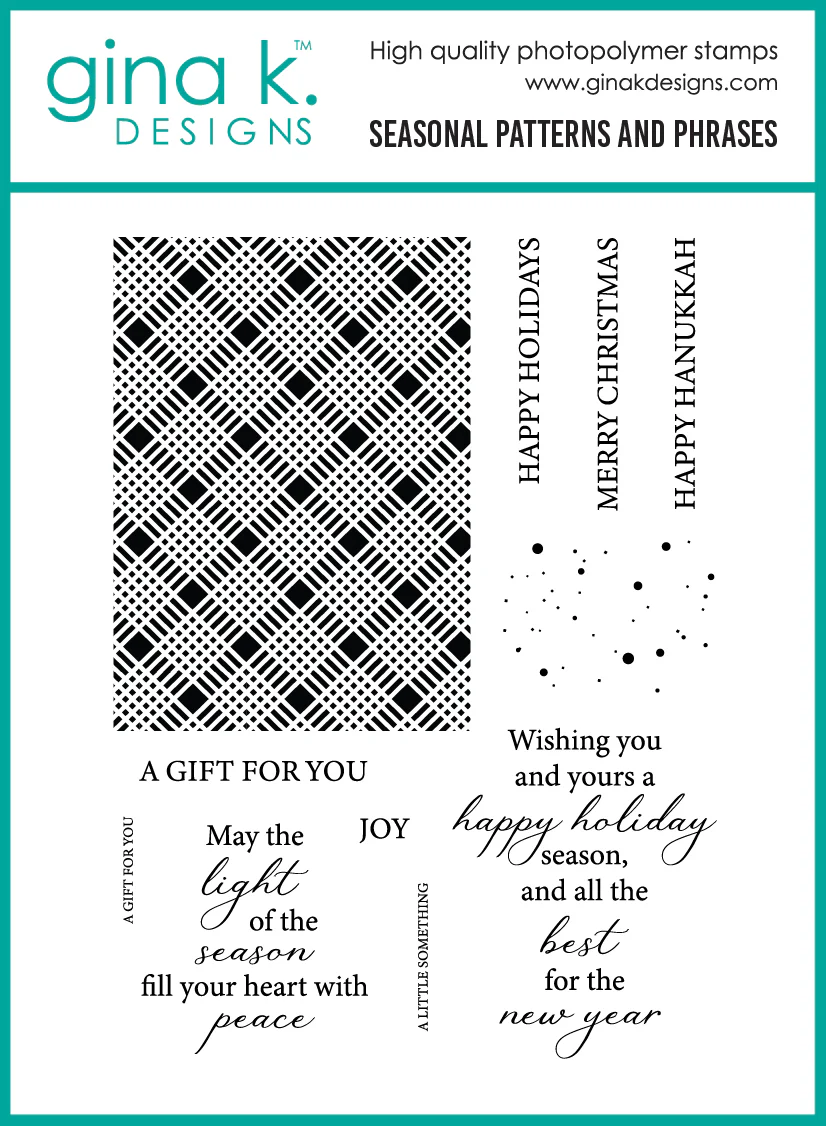 photo of Gina K Designs Seasonal Patterns and Phrases Stamp Set