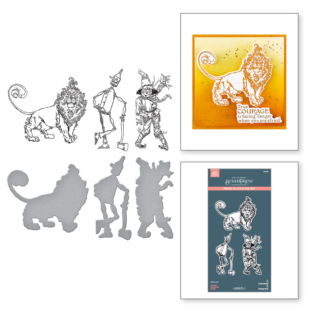 photo of Spellbinders BetterPress Plates: Tin Man, Scarecrow and Tin Man
