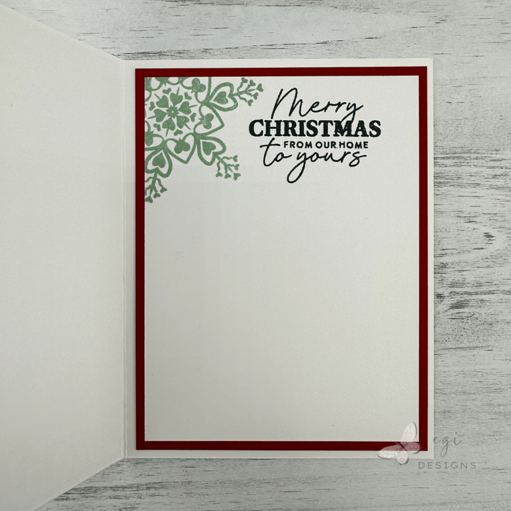 photo of Card #1 Inside: Waffle Flower Family Christmas Sentiments and Simon Says Stamp Heartfelt Snowflakes