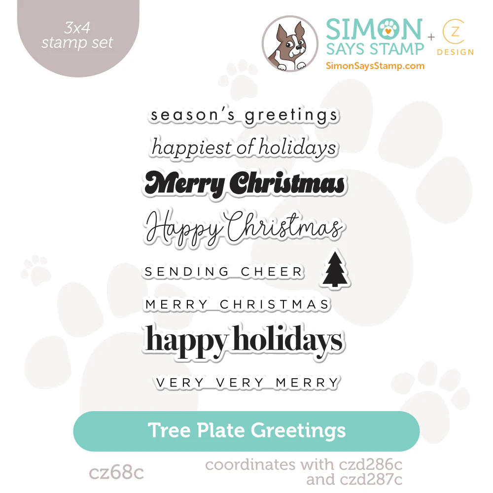 photo of Simon Says Stamp Tree Plate Greetings Stamp Set