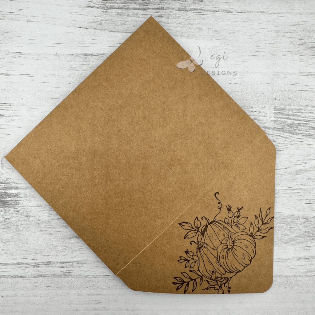 photo of Finished Envelope with Gina K Designs Harvest of Love Stamp