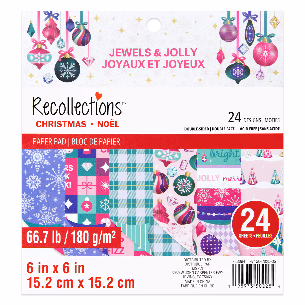 photo of Recollections Jewels & Jolly 6 x 6" Paper Pad