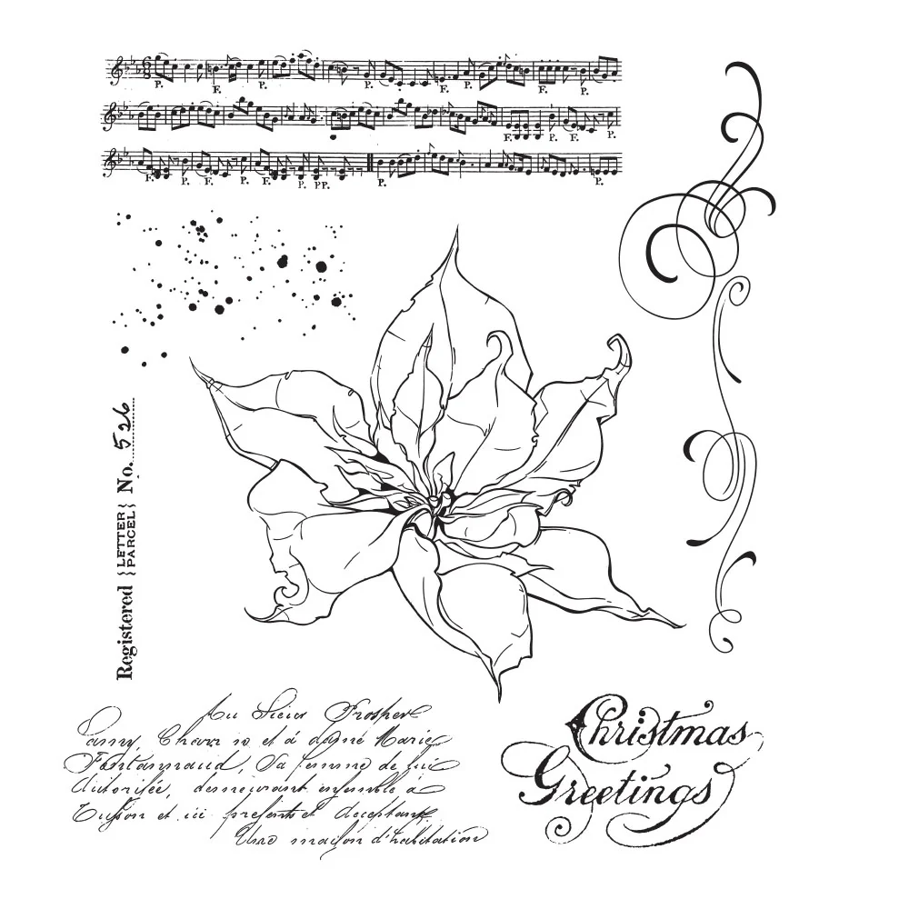 photo of Stamper's Anonymous Tim Holtz The Poinsettia Stamp Set