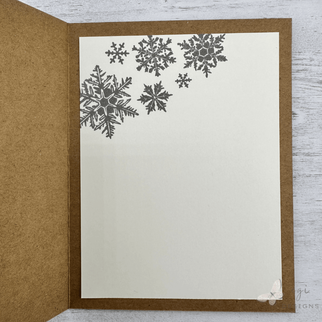 photo of Inside of Card stamped with Reindeer Flight stamp set