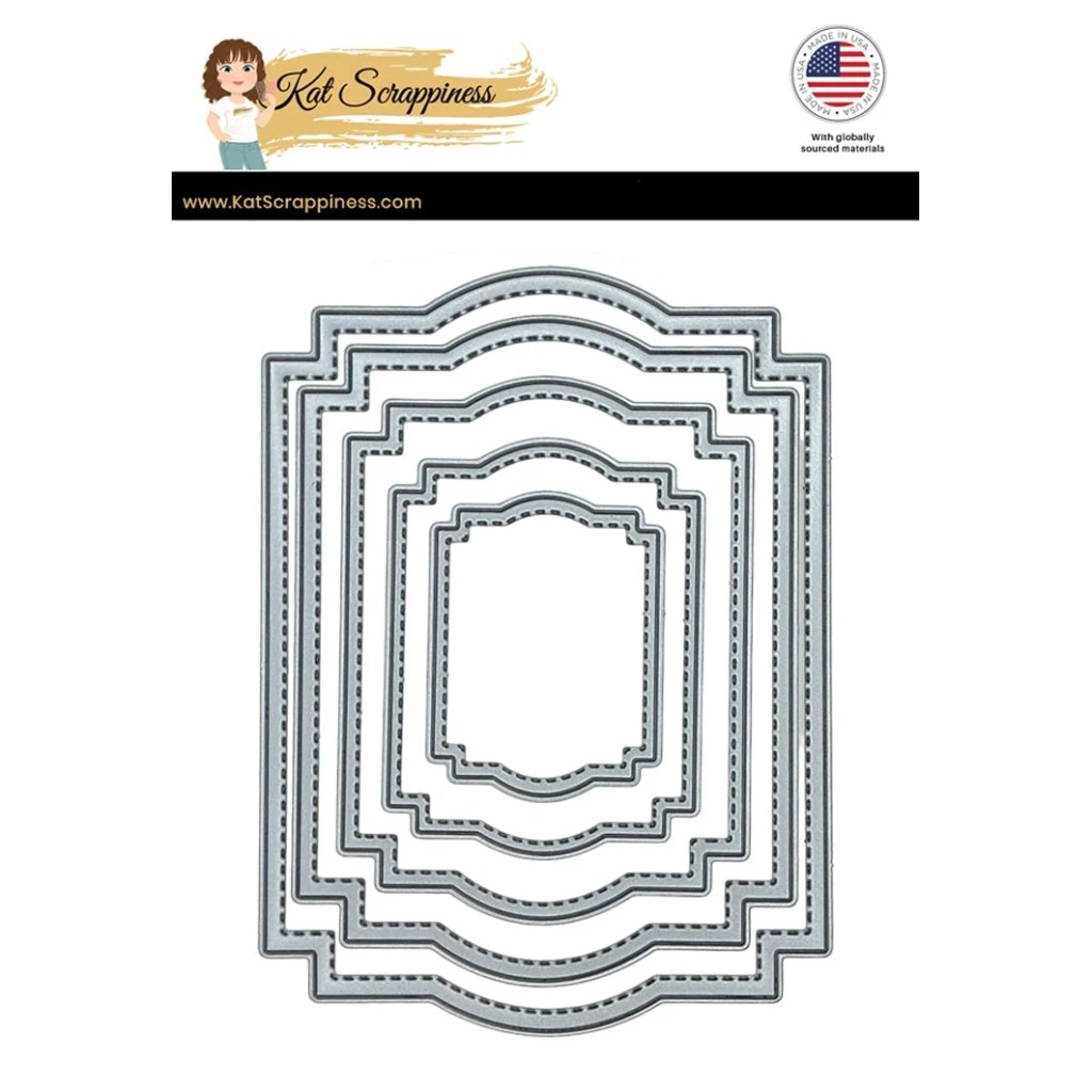 photo of Kat Scrappiness Stitched Label Frames Craft Die Set