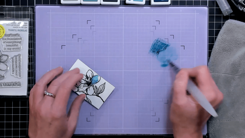 photo of Watercoloring using ink pads