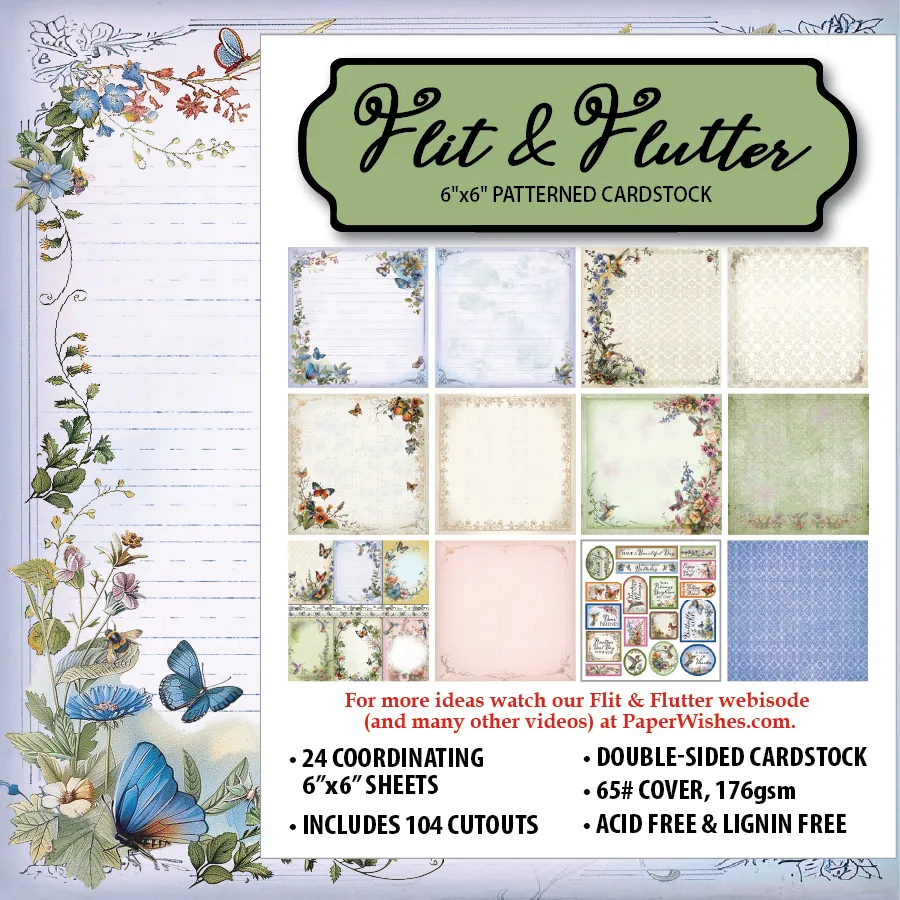 photo of Flit & Flutter 6 x 6" Patterned Paper Pack