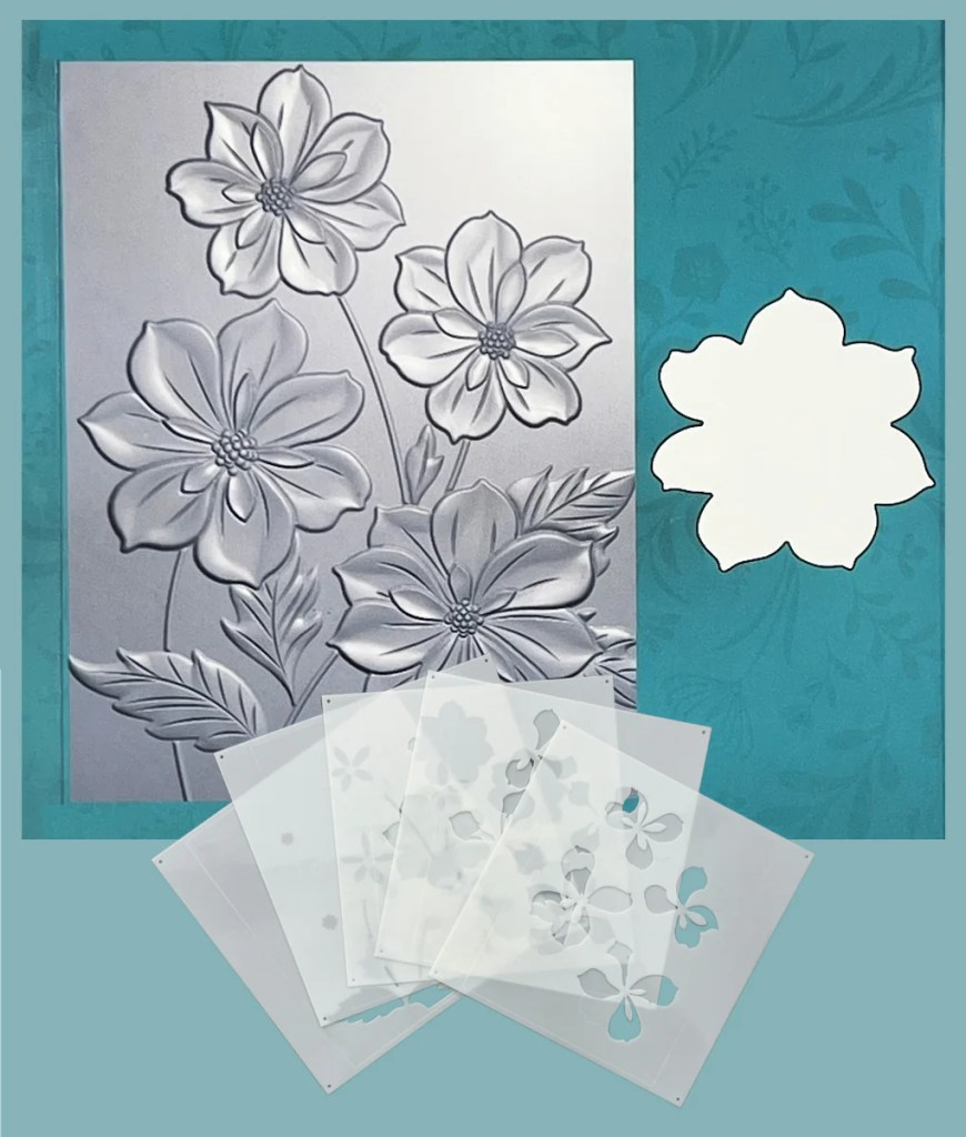 photo of Gina K Designs Ruffled Blooms Embossing Folder and Stencil