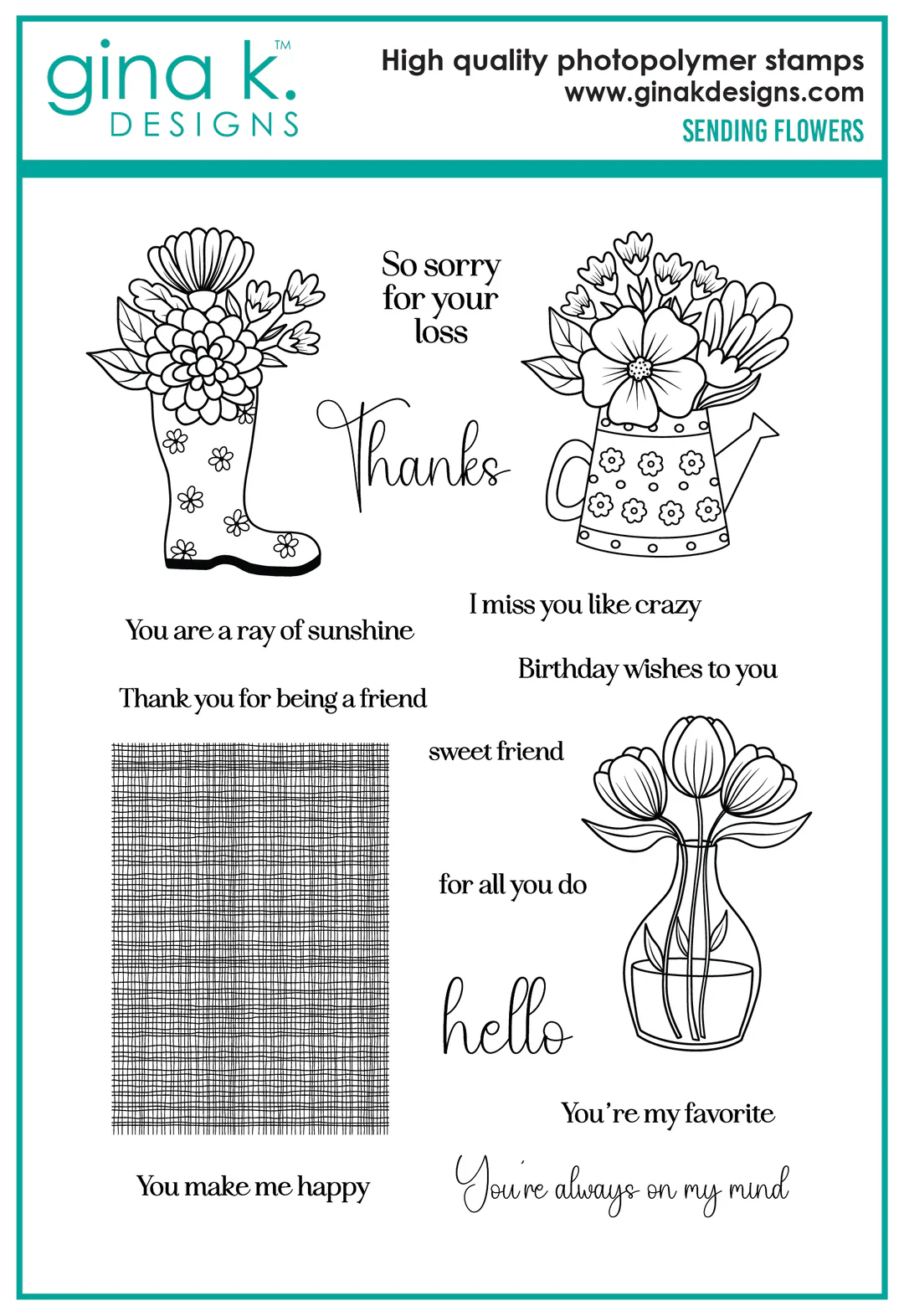 photo of Gina K Designs Sending Flowers Stamp Set